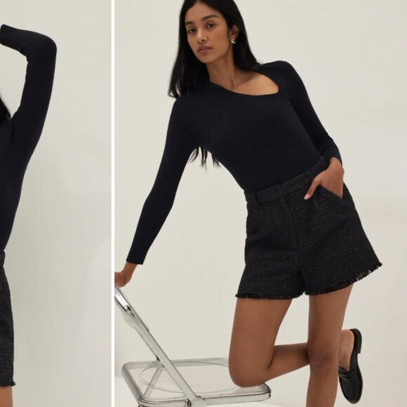 Love Bonito Shiloh High Waisted Tweed Tailored Shorts - Picture 4 of 13